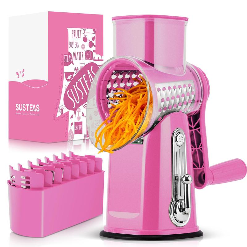 Manual Rotary Cheese Grater & Vegetable Slicer
