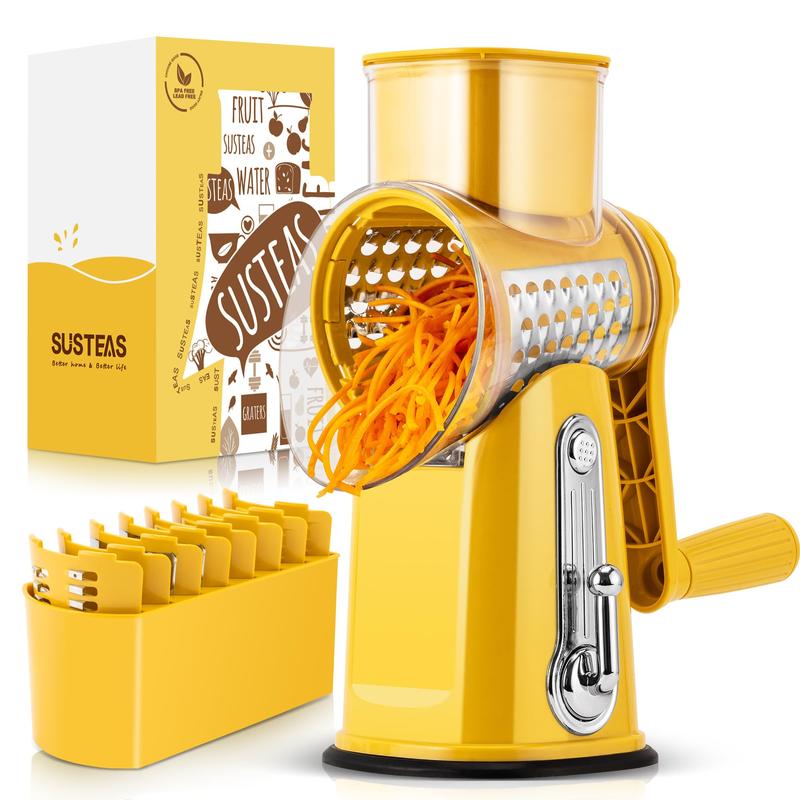 Manual Rotary Cheese Grater & Vegetable Slicer