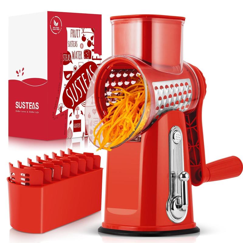 Manual Rotary Cheese Grater & Vegetable Slicer
