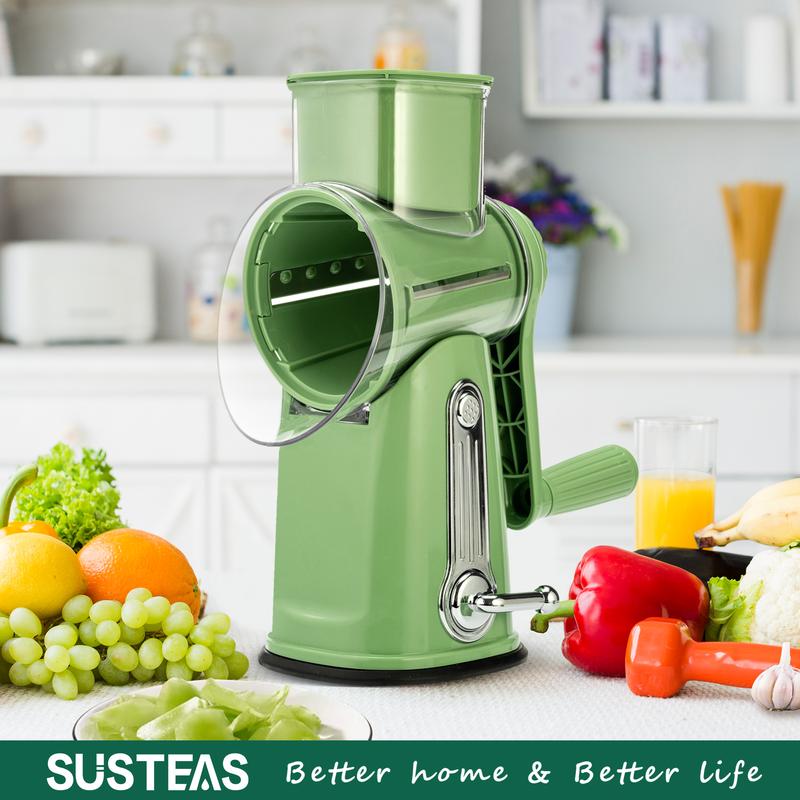 Manual Rotary Cheese Grater & Vegetable Slicer