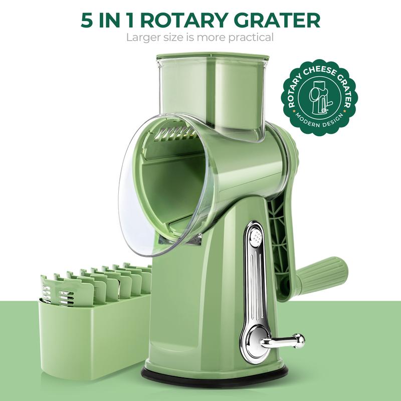Manual Rotary Cheese Grater & Vegetable Slicer