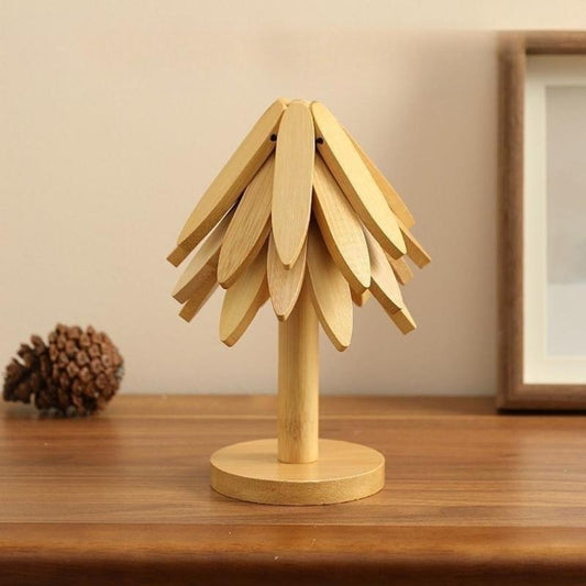 Natural Wood Trivet Set – Heat Resistant & Foldable