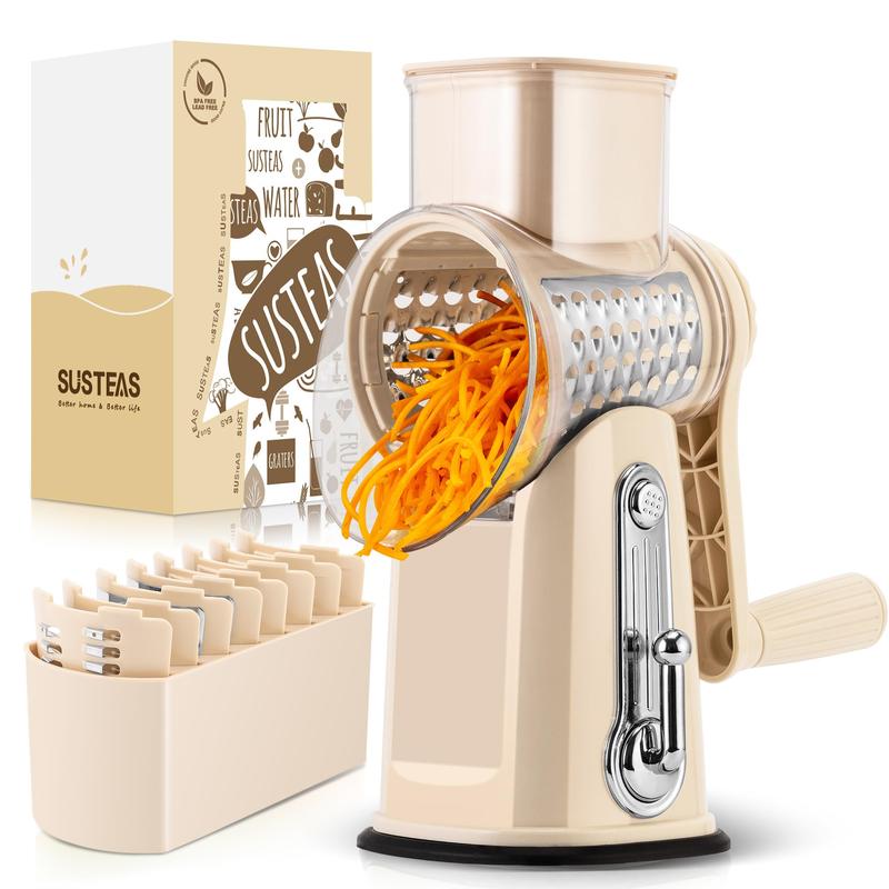 Manual Rotary Cheese Grater & Vegetable Slicer