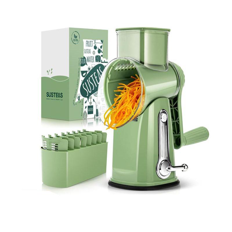 Manual Rotary Cheese Grater & Vegetable Slicer